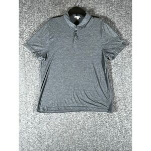 James Perse Standard Mens Charcoal Grey Heather Short Sleeve Polo Shirt Size 3 L